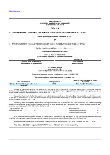 Miniature Postal Realty Trust 10-Q Rapport trimestriel 2023 