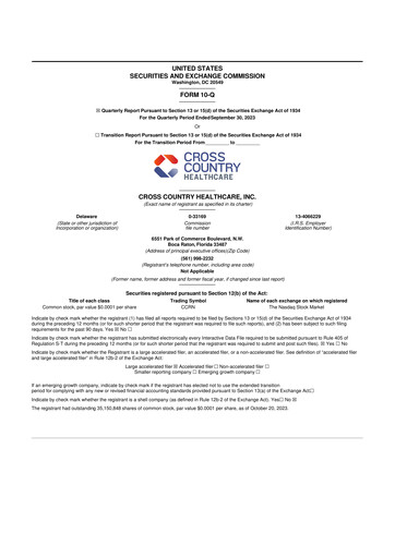 Vorschaubild Cross Country Healthcare 10-Q Quartalsbericht 2023 