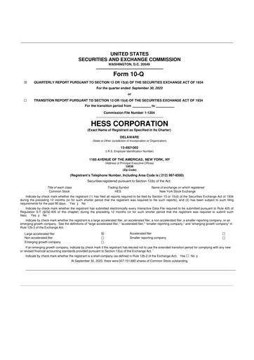 Vorschaubild Hess 10-Q Quartalsbericht 2023 