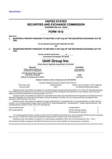 Thumbnail Uniti 10-Q Quarterly Report FY2023 