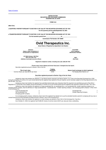 Thumbnail Ovid Therapeutics
 10-Q Quarterly Report FY2023 