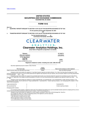 Thumbnail Clearwater Analytics 10-Q Quarterly Report FY2023 