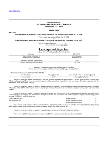 Thumbnail Lazydays Holdings 10-Q Quarterly Report FY2023 