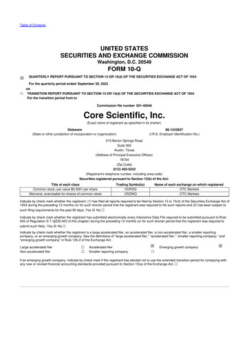 Vorschaubild Core Scientific 10-Q Quartalsbericht 2023 