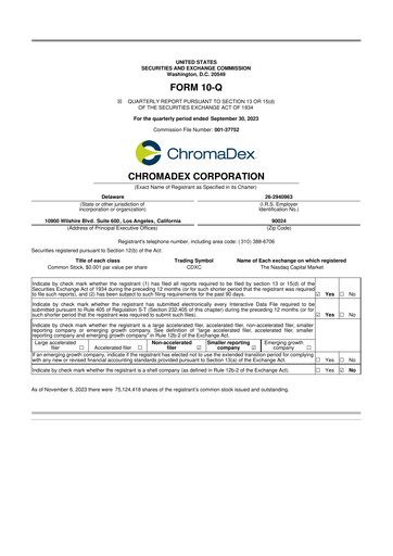 Thumbnail Niagen Bioscience 10-Q Quarterly Report FY2023 