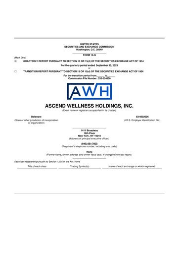 Thumbnail Ascend Wellness (AWH) 10-Q Quarterly Report FY2023 