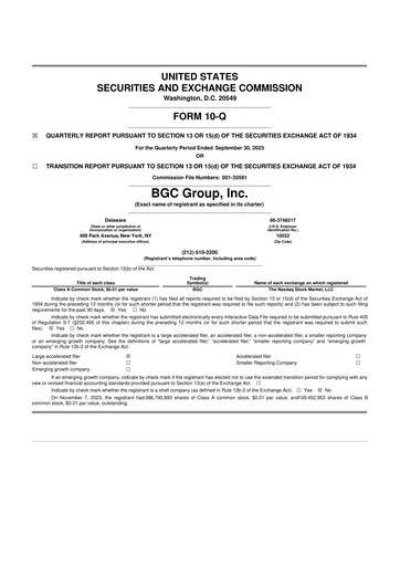 Thumbnail BGC Group
 10-Q Quarterly Report FY2023 
