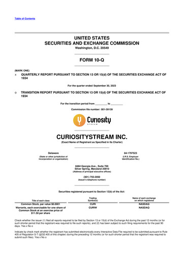 Miniature CuriosityStream 10-Q Rapport trimestriel 2023 