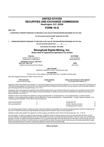 Thumbnail Stronghold Digital Mining 10-Q Quarterly Report FY2023 