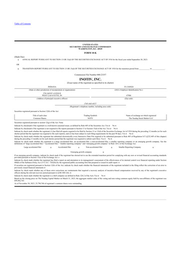 Thumbnail Inotiv 10-K Annual Report 2023