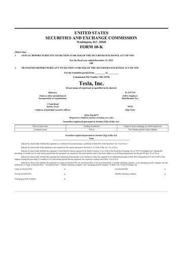 Thumbnail Tesla 10-K Annual Report 2023