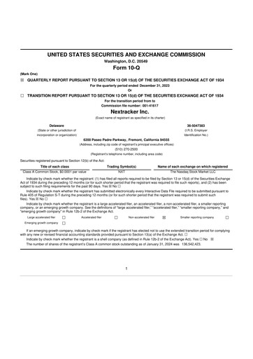 Miniature Nextpower 10-Q Rapport trimestriel 2024 