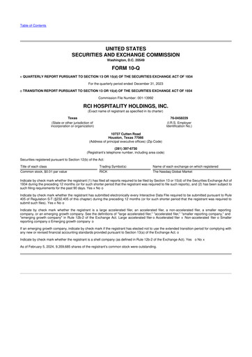 Thumbnail RCI Hospitality Holdings 10-Q Quarterly Report FY2024 