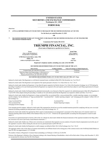 Thumbnail Triumph Financial 10-K Annual Report 2023