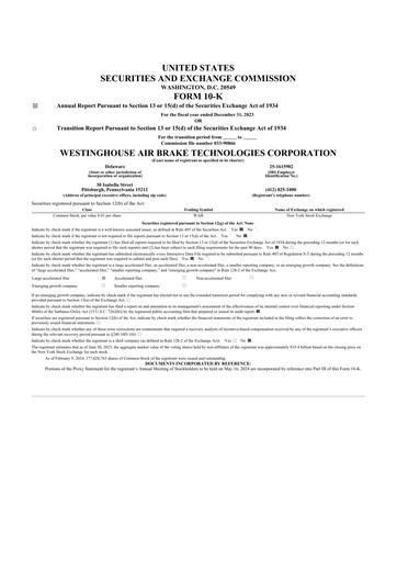 Thumbnail Wabtec 10-K Annual Report 2023