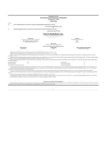 Thumbnail Eastern Bankshares 10-K Annual Report 2023