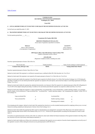Thumbnail BioCryst Pharmaceuticals
 10-K Annual Report 2023