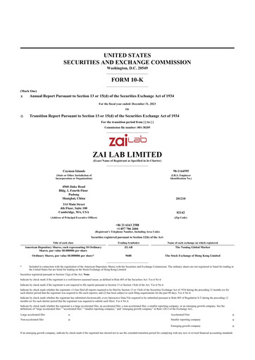 Thumbnail Zai Lab 10-K Annual Report 2023