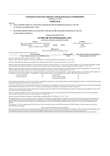 Thumbnail Luminar Technologies 10-K Annual Report 2023