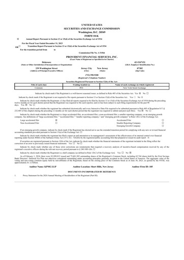 Thumbnail Provident Financial Services 10-K Annual Report 2023