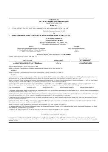 Thumbnail Evolv Technologies 10-K Annual Report 2023