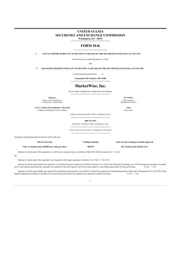 Thumbnail MarketWise 10-K Annual Report 2023