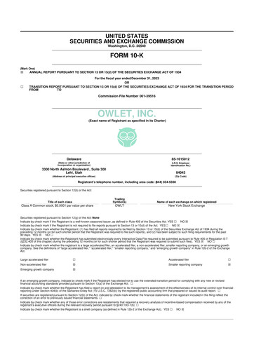 Thumbnail Owlet, Inc. 10-K Annual Report 2023