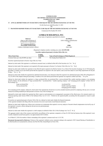 Thumbnail Limbach Holdings 10-K Annual Report 2023