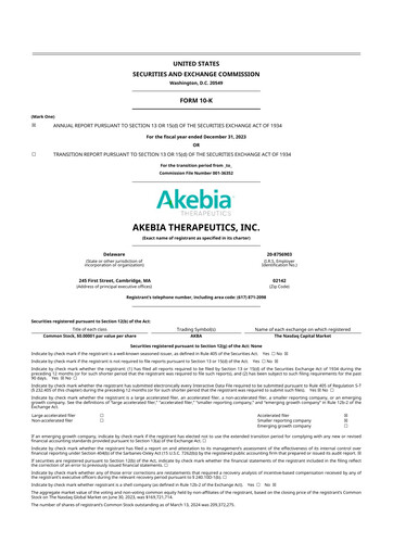 Thumbnail Akebia Therapeutics 10-K Annual Report 2023