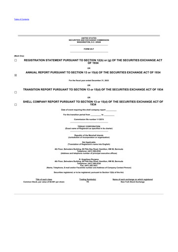 Vorschaubild Teekay 20-F Jahresbericht 2023