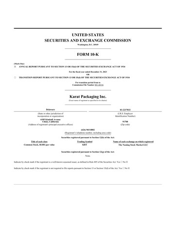 Thumbnail Karat Packaging 10-K Annual Report 2023