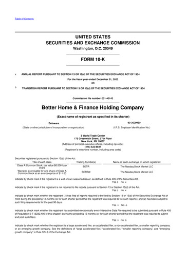 Thumbnail Better Home & Finance Holding Company 10-K Annual Report 2023