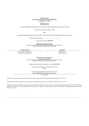 Miniature 4Front Ventures 10-K Rapport annuel 2023