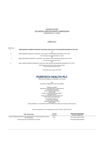 Thumbnail PureTech Health 20-F Annual Report 2023