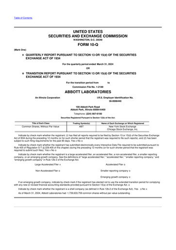 Thumbnail Abbott Laboratories 10-Q Quarterly Report FY2024 