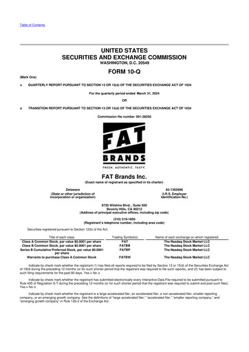 Miniature FAT Brands 10-Q Rapport trimestriel 2024 
