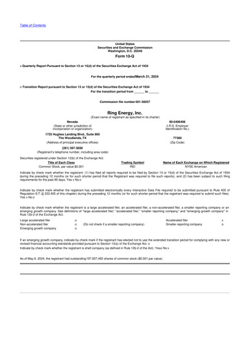 Vorschaubild Ring Energy
 10-Q Quartalsbericht 2024 