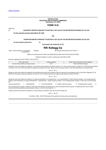 Thumbnail WK Kellogg 10-Q Quarterly Report FY2024 