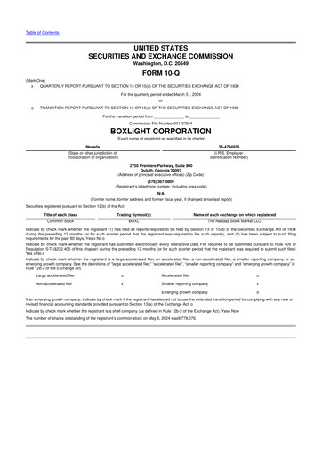 Miniature Boxlight
 10-Q Rapport trimestriel 2024 