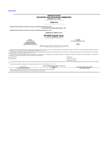 Vorschaubild FS KKR Capital
 10-Q Quartalsbericht 2024 