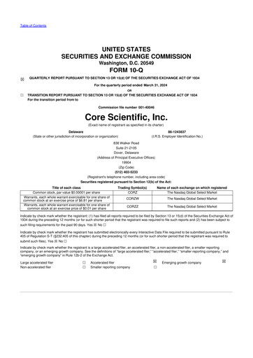 Vorschaubild Core Scientific 10-Q Quartalsbericht 2024 