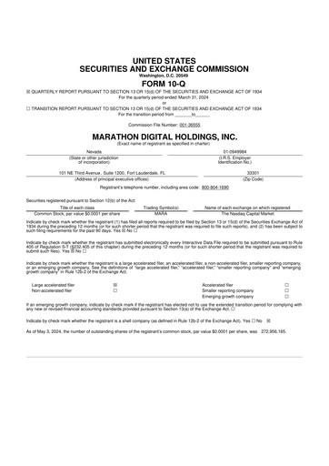 Vorschaubild MARA Holdings
 10-Q Quartalsbericht 2024 