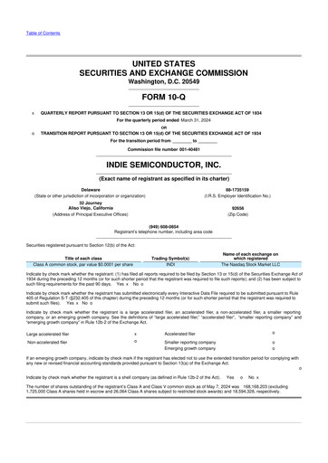 Miniature indie Semiconductor 10-Q Rapport trimestriel 2024 