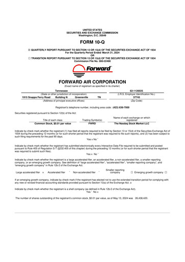 Thumbnail Forward Air 10-Q Quarterly Report FY2024 