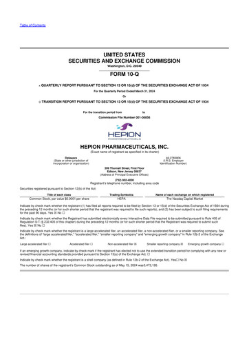 Thumbnail Hepion Pharmaceuticals 10-Q Quarterly Report FY2024 