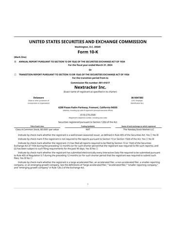 Thumbnail Nextracker 10-K Annual Report 2024