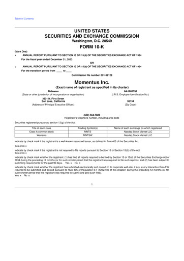 Thumbnail Momentus Inc. 10-K Annual Report 2023