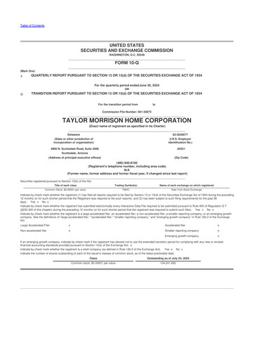 Thumbnail Taylor Morrison
 10-Q Quarterly Report FY2024 