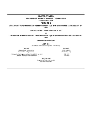 Vorschaubild Aon 10-Q Quartalsbericht 2024 