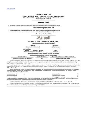 Vorschaubild Marriott International 10-Q Quartalsbericht 2024 